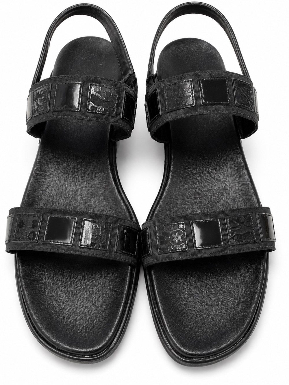 Munro Erin Black Ankle Strap Slingback Sandals